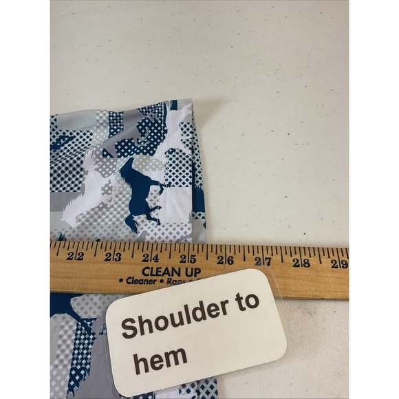New Men's Waggle Golf Horses Polo Size S Teal Blue Gray Pony performance - Picture 7 of 8